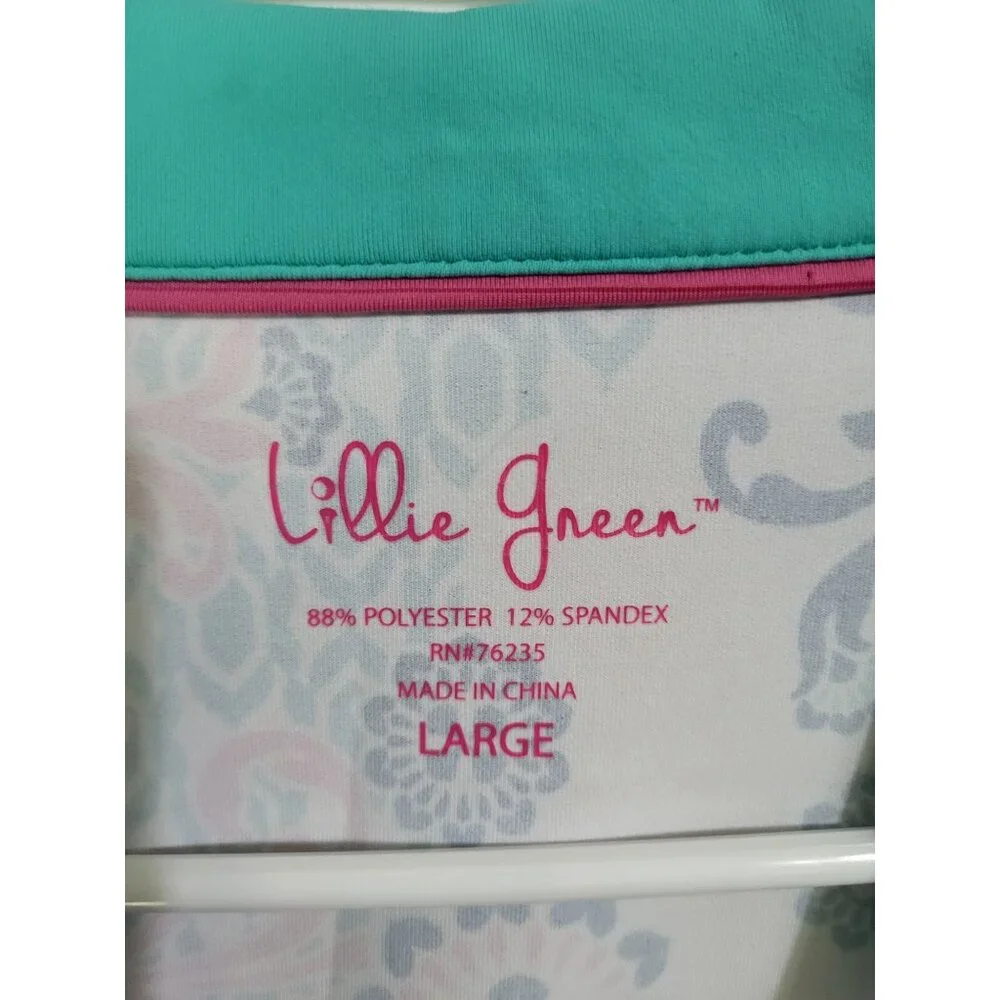 Lillie Green Performance Athleisure Golf Tank Top Large Colorful Travel Resort - Picture 3 of 5